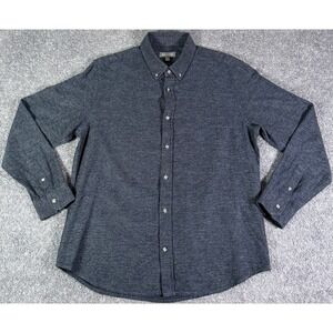Ash & Erie Button Down Shirt Mens Medium Heather Blue Bamboo Blend Ultra Soft